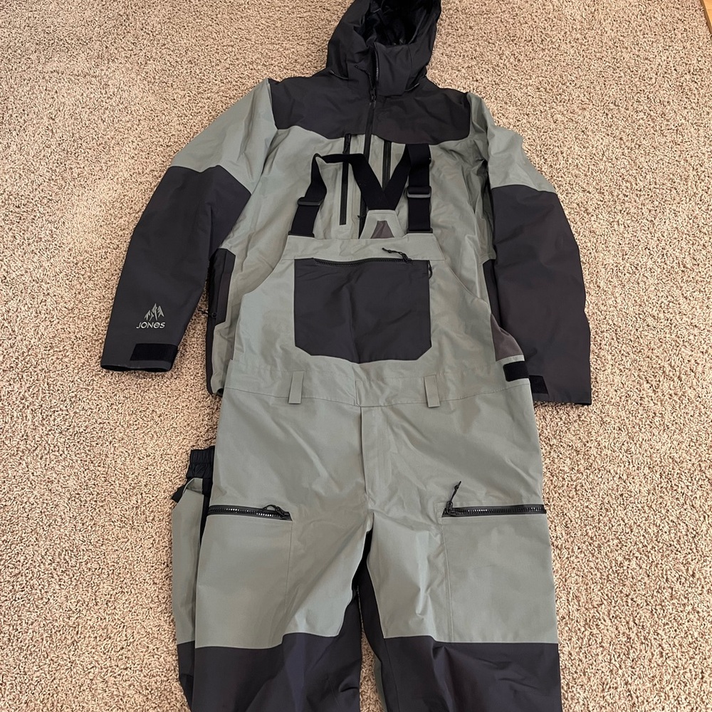 Jones Mtn Surf Jacket + Bibs Mens Medium, Fern Green